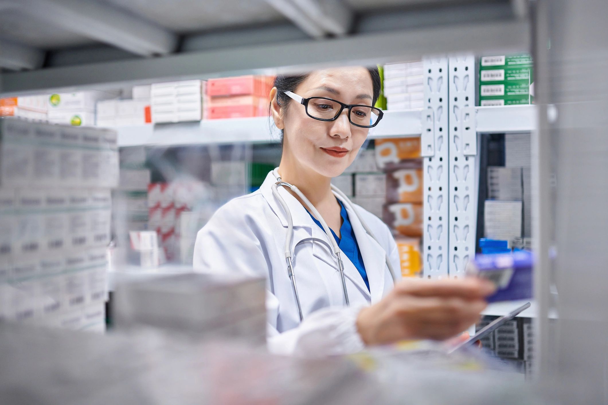 Pharmacist working in an independent pharmacy